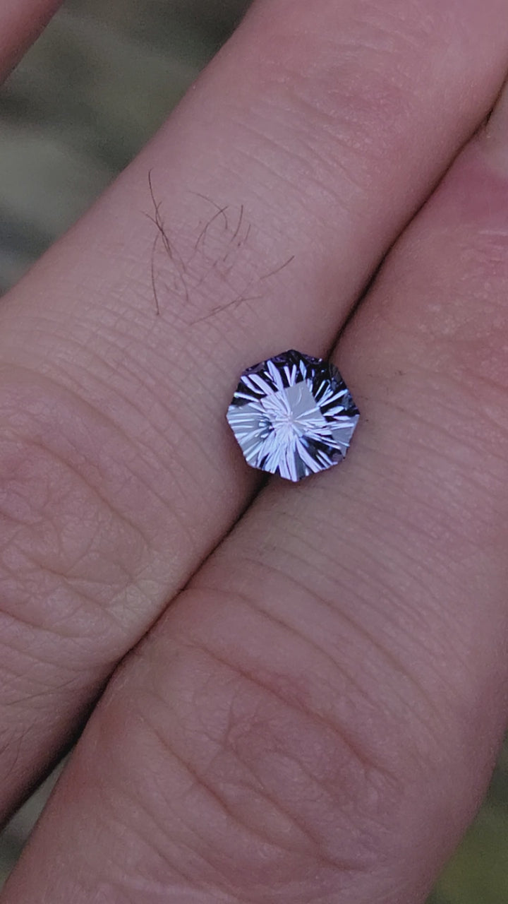 7.2mm Bluish Violet Tanzanite Octagon - 1.38 carats, 7.2x7.7mm - Fantasy Cut