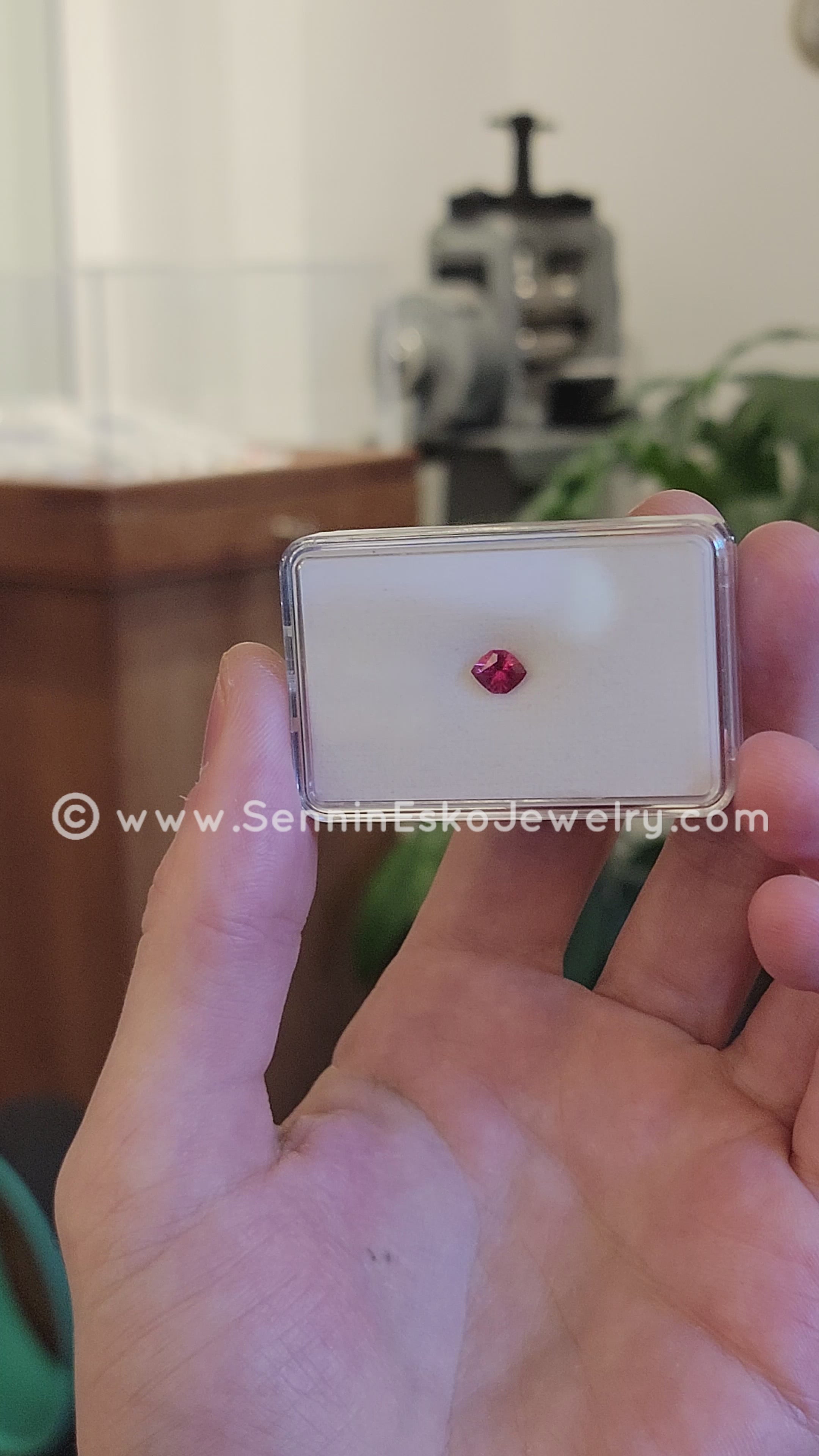 0.82 ct Ruby Hexagon - Unheated - 7.2x5.5mm, Fantasy Cut