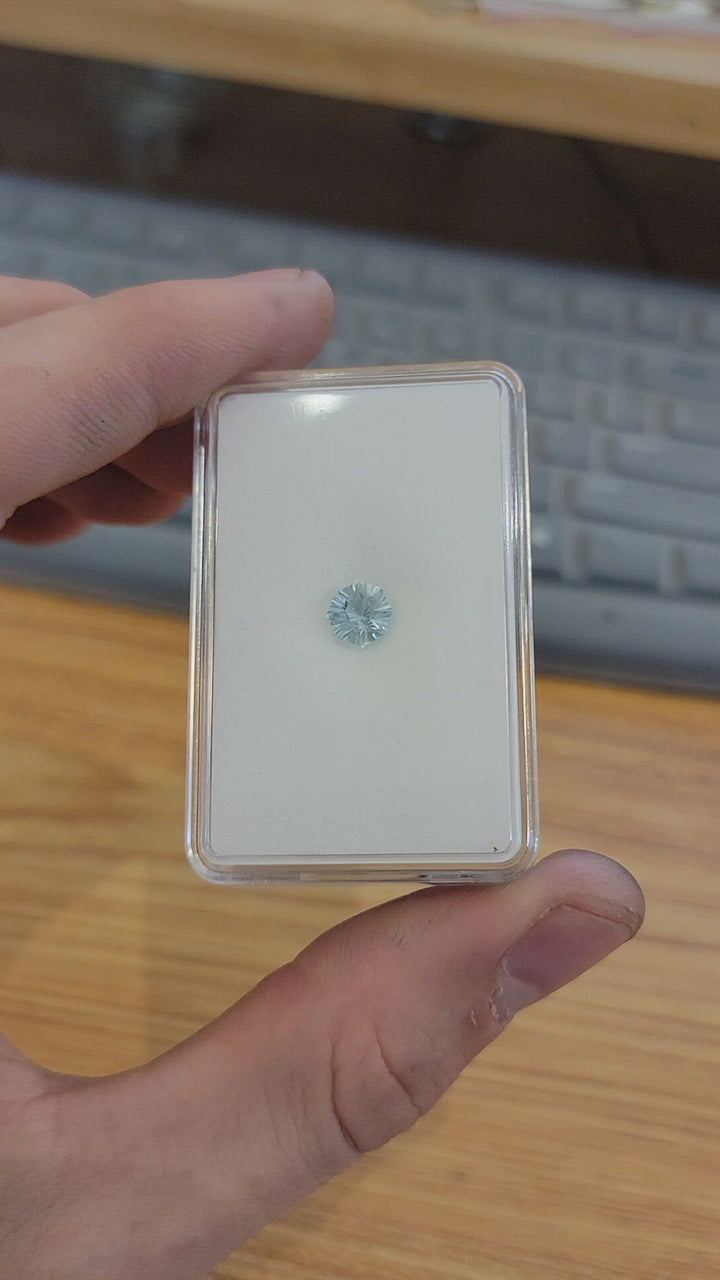 Less Than Perfect Aquamarine - 1.3 carats -7.3x6.8mm - Flower Cut
