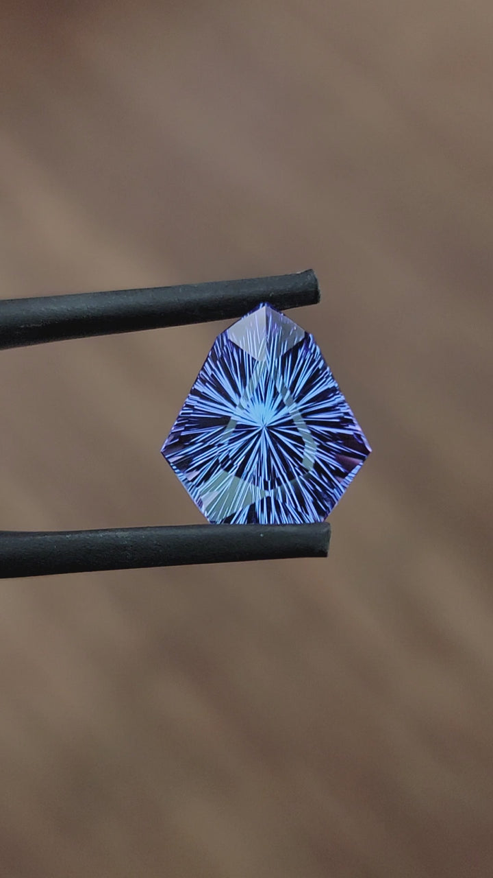4.55 Carat Blue/Purple Tanzanite Arrowhead - 11.8x10.9mm - Fantasy Cut