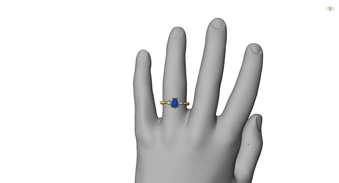 Custom Listing - 1.1 Carat Sapphire Ring With Accents Var 1