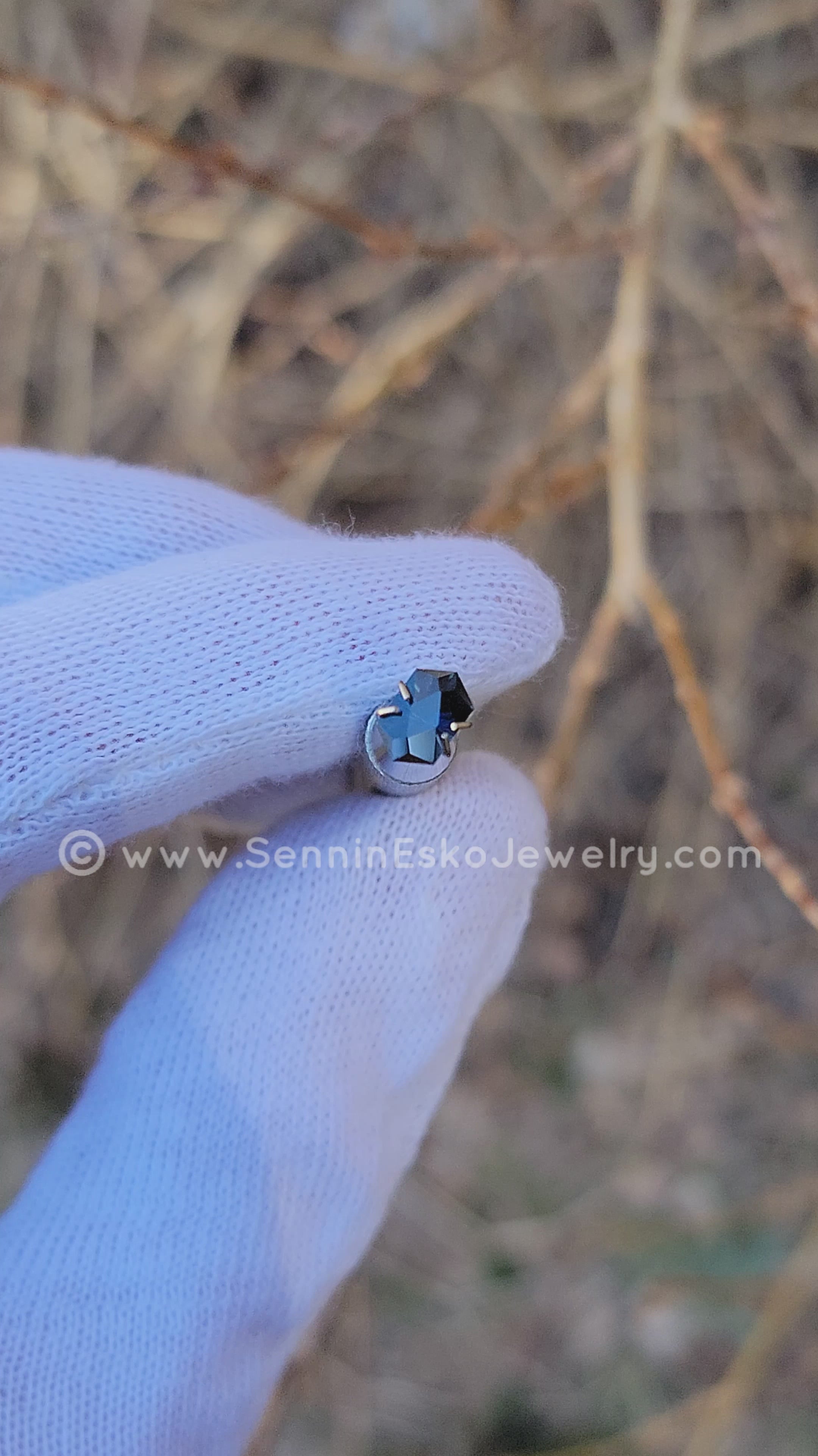 1.24ct Inky Blue Sapphire Hexagon - Fantasy Cut 7.7x4.9mm – Sennin