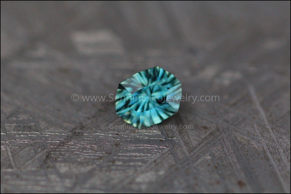 0.67 carat Teal Sapphire Hexagon - 6x4.6mm - Fantasy Cut Sennin Esko Jewelry Archive Tag, Beads, Blue Sapphire, Craft Supplies & Tools, Cushion Sapphire, Fantasy Cut, Fantasy Cu Past Hand Cut Gemstones