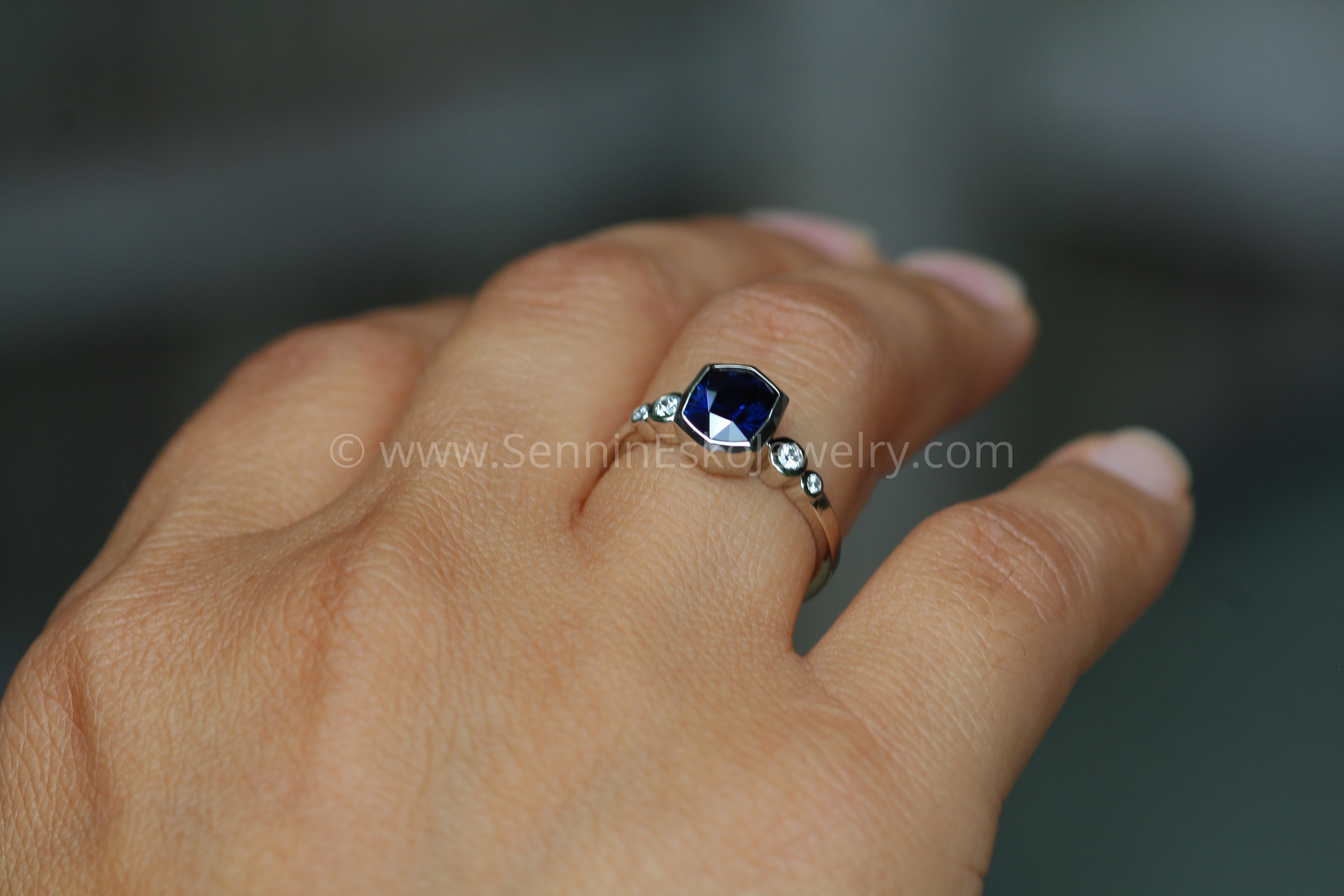 Five Stone Diamond Accented Multi Bezel Setting - Fantasy