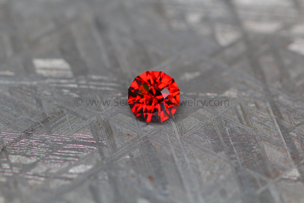 1 Carat Almandine Garnet - 5.8mm Sennin Esko Jewelry Almandine, Fantasy Cut, Fantasy Cut Garnet, fish, Garnet, Gems & Cabochons, Gemstones, hand cut, hex Ready To Ship Gemstones