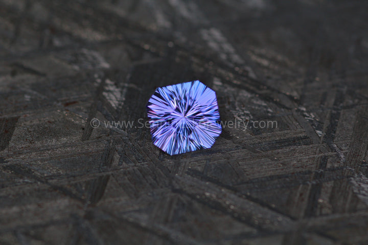 Blue/Purple Tanzanite Square Octagon - 1.34 carats -6.4x7.2mm - Fantasy Cut Sennin Esko Jewelry Archive Tag, Beads, Blue Tanzanite, Craft Supplies & Tools, Fancy Tanzanite, Fantasy Art, Fantasy Cu Past Hand Cut Gemstones