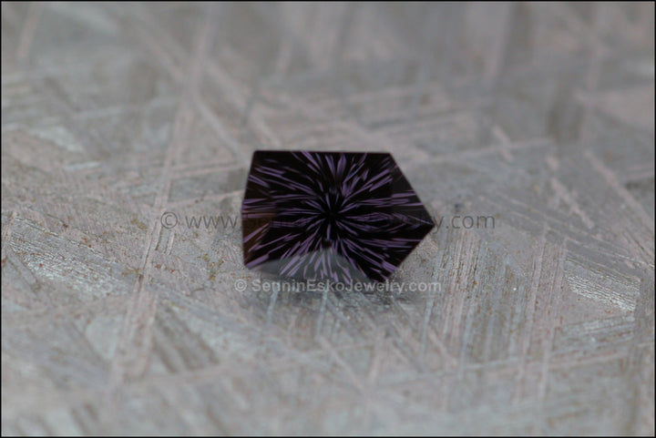 2.7ct Inky Gray Purple Spinel Shield - 9.5x6.7mm - Fantasy Cut Sennin Esko Jewelry Archive Tag, Beads, Craft Supplies & Tools, Fantasy Cut, Fantasy Spinel, Gems & Cabochons, Gemstone, Past Hand Cut Gemstones