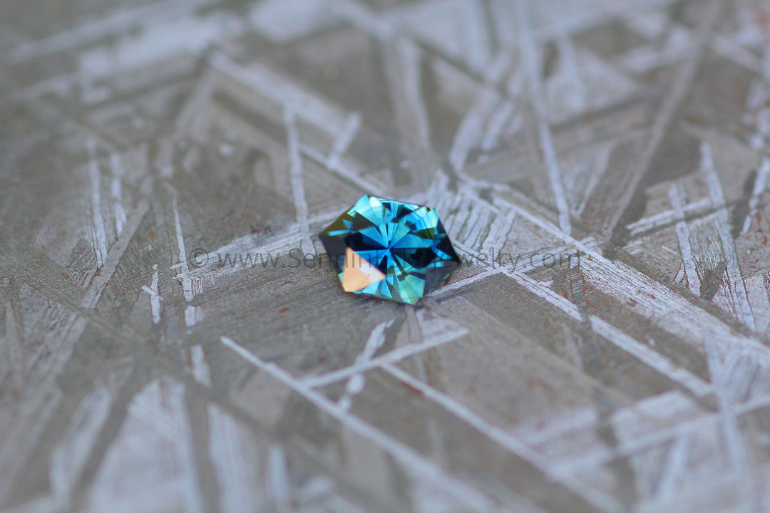 0.94 carat Blue/Yellow Sapphire Hexagon - Precision Cut, 7.1x4.7mm Sennin Esko Jewelry Archive Tag, Beads, Blue Sapphire, Craft Supplies & Tools, Cushion Sapphire, Fantasy Cut, Fantasy Cu Past Hand Cut Gemstones