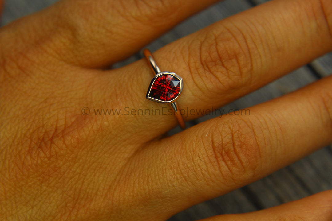 Medium/Lightweight Rose Gold Bezel Ring Setting Depicted with