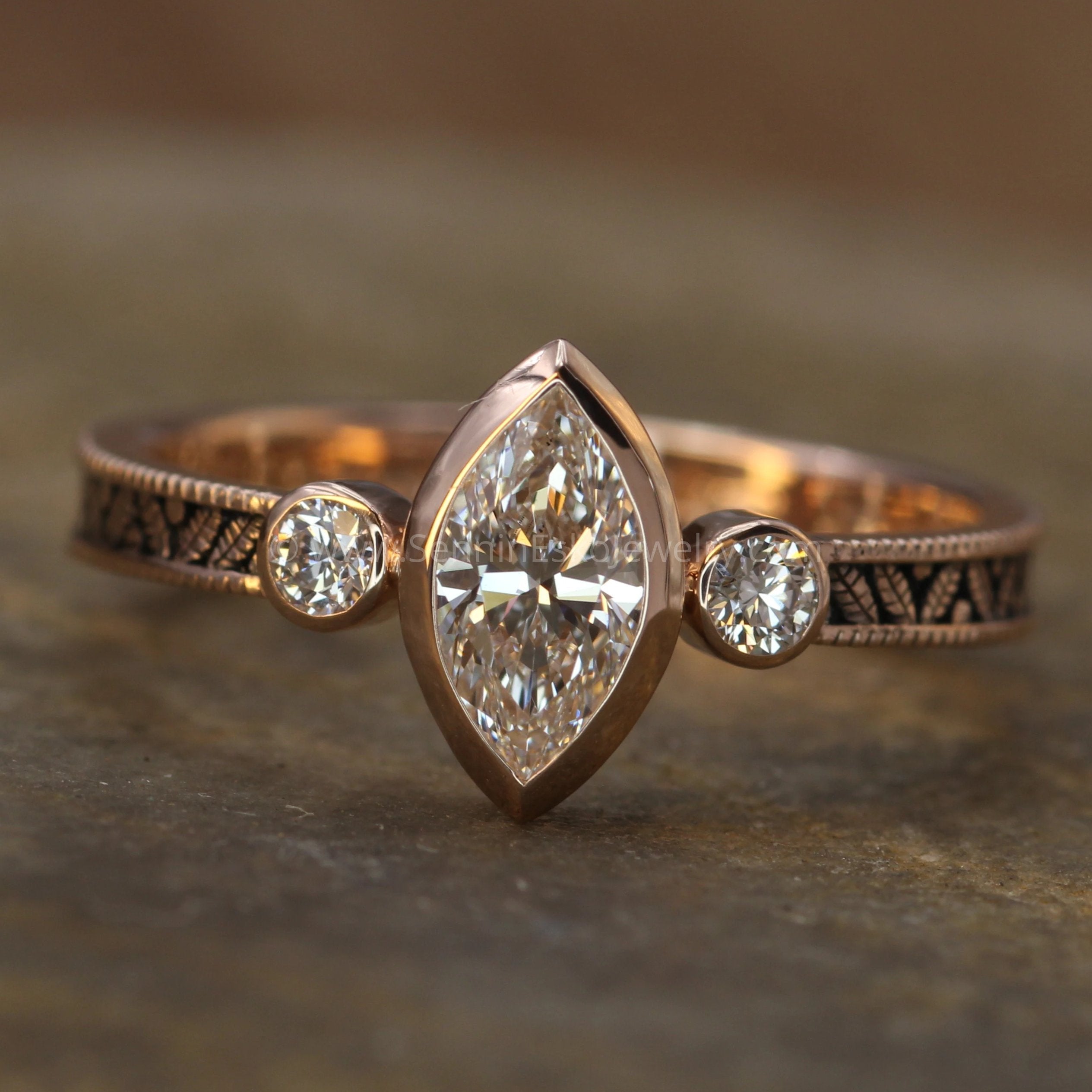 Rose gold store marquise ring