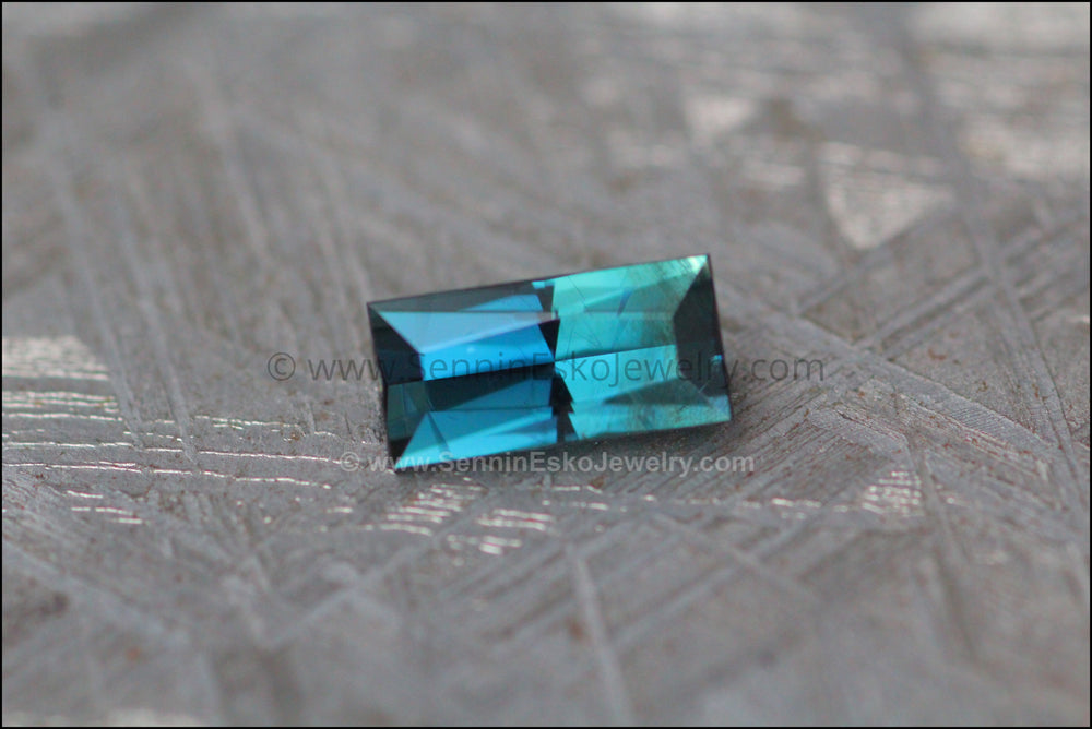 1.1 carat Teal Sapphire Baguette - Precision Cut - 7.9x3.8mm Sennin Esko Jewelry Beads, Blue Sapphire, Craft Supplies & Tools, Cushion Sapphire, Fantasy Cut, Fantasy Cut Sapphire, G Ready To Ship Gemstones