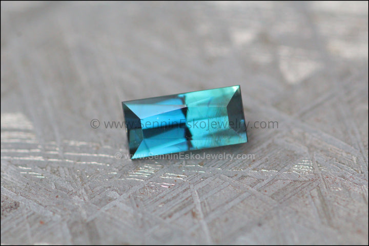 1.1 carat Teal Sapphire Baguette - Precision Cut - 7.9x3.8mm Sennin Esko Jewelry Beads, Blue Sapphire, Craft Supplies & Tools, Cushion Sapphire, Fantasy Cut, Fantasy Cut Sapphire, G Ready To Ship Gemstones