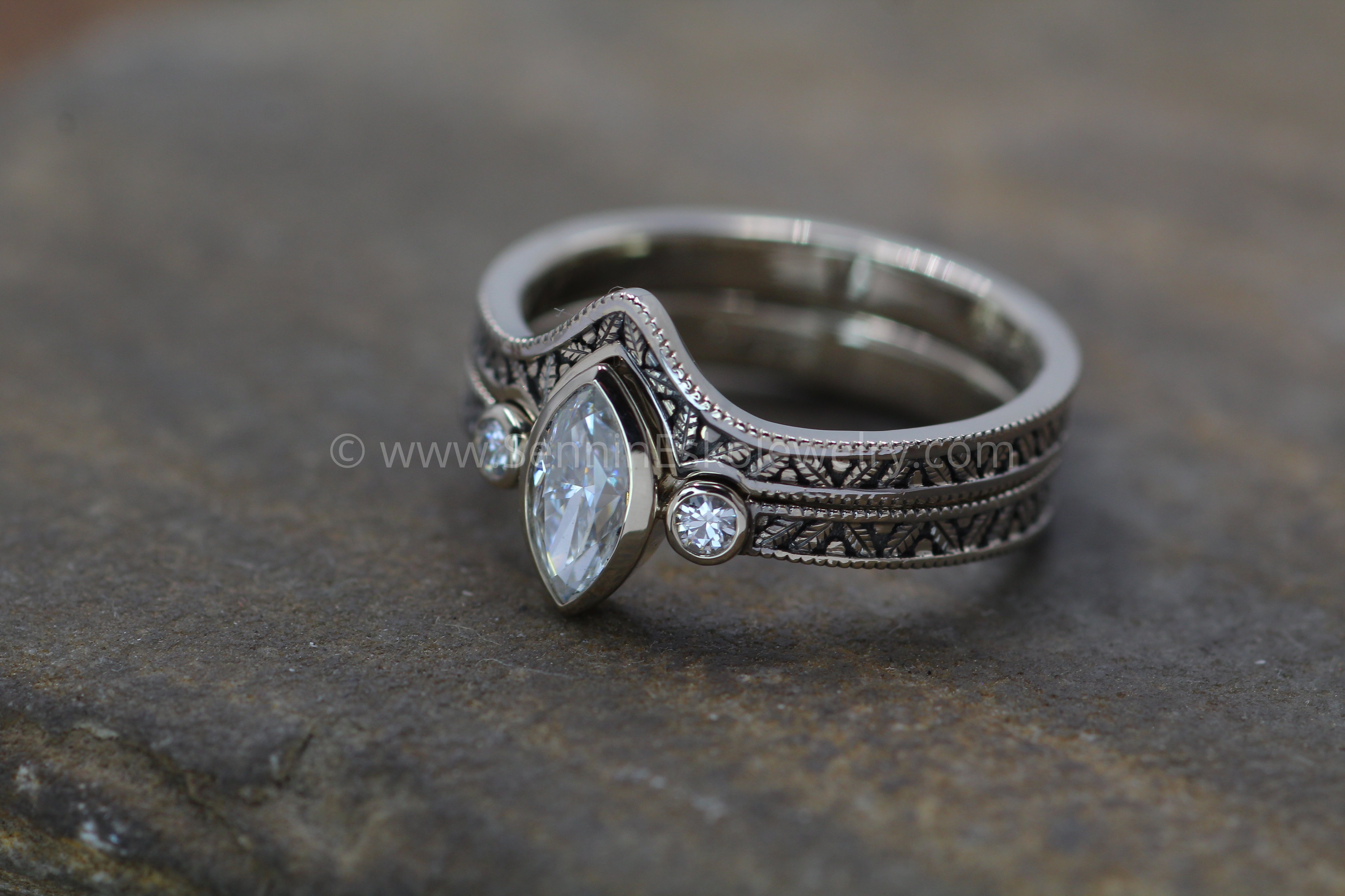 Vintage inspired hot sale wedding rings