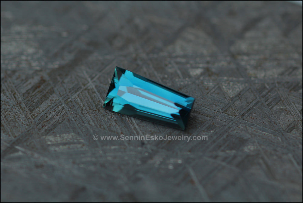 1.5ct Teal Kenyan Sapphire Tapered Baguette - 9.6x4.7x3.8mm Sennin Esko Jewelry Beads, Blue Sapphire, Craft Supplies & Tools, Cushion Sapphire, Fantasy Cut, Fantasy Cut Sapphire, G Ready To Ship Gemstones