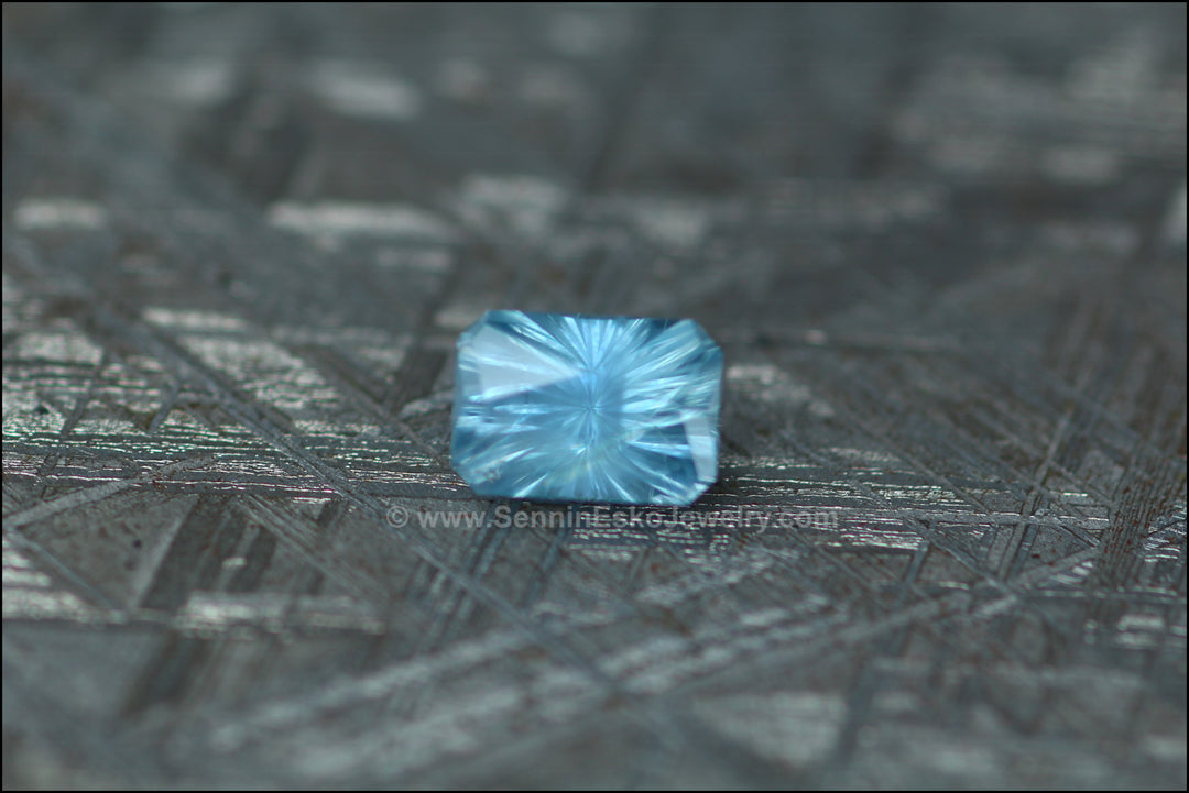 2.6ct Light Teal Montana Sapphire Octagon - 8.6x5.9mm Sennin Esko Jewelry Beads, Blue Sapphire, Craft Supplies & Tools, Cushion Sapphire, Fantasy Cut, Fantasy Cut Sapphire, G Ready To Ship Gemstones
