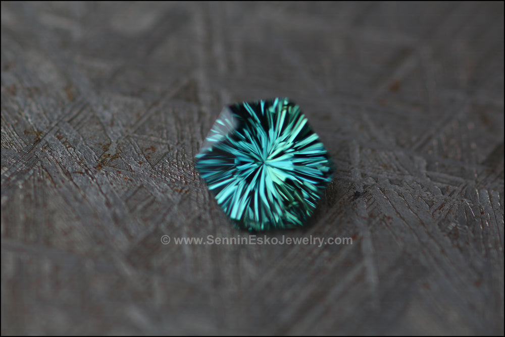 1.24ct Blue/Green & Yellow Parti Kenyan Sapphire Hexagon - Fantasy Cut - 7.1x6mm Sennin Esko Jewelry Archive Tag, Beads, Blue Sapphire, Craft Supplies & Tools, Cushion Sapphire, Fantasy Cut, Fantasy Cu Past Hand Cut Gemstones