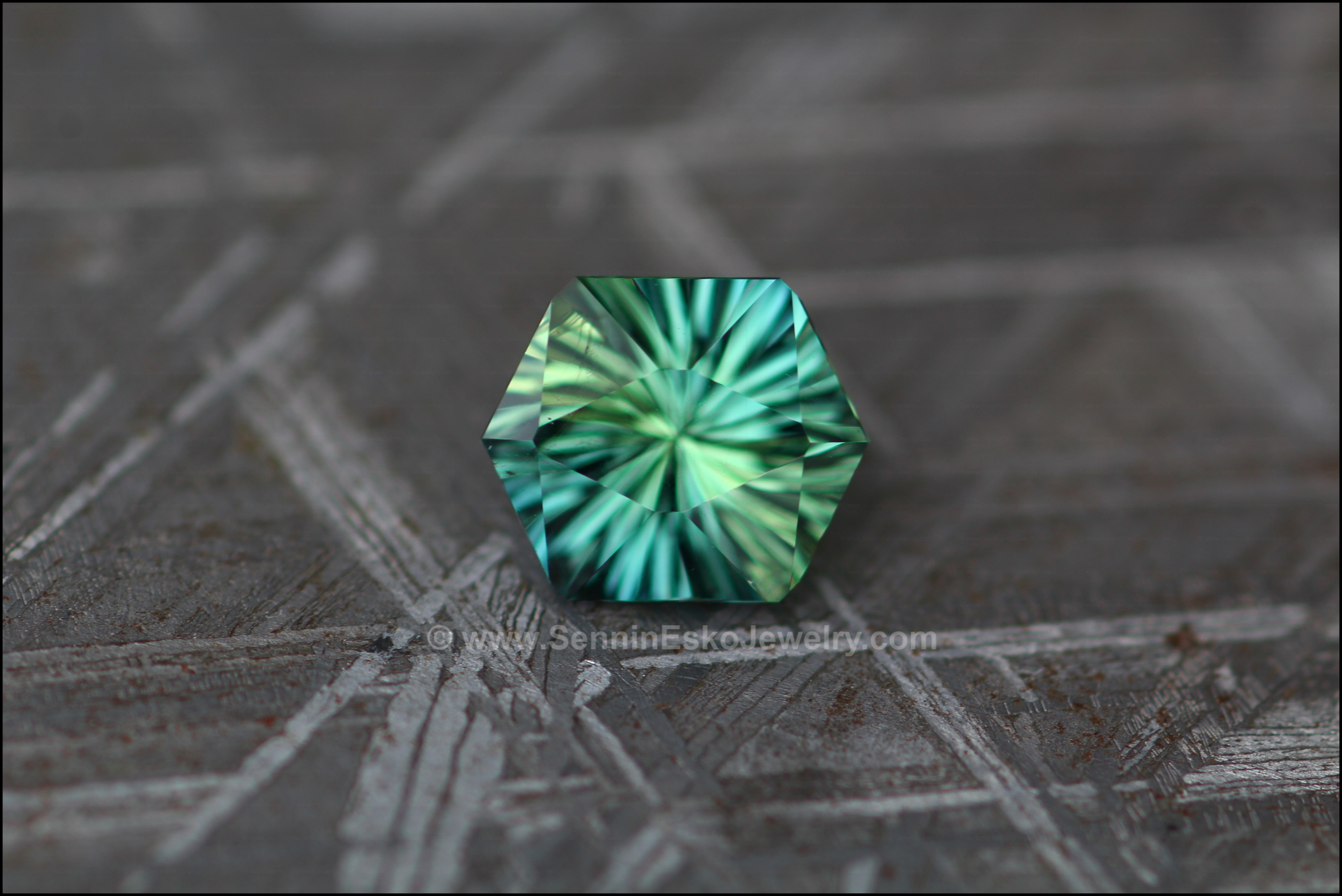 1.24ct Blue/Green & Yellow Parti Kenyan Sapphire Hexagon - Fantasy