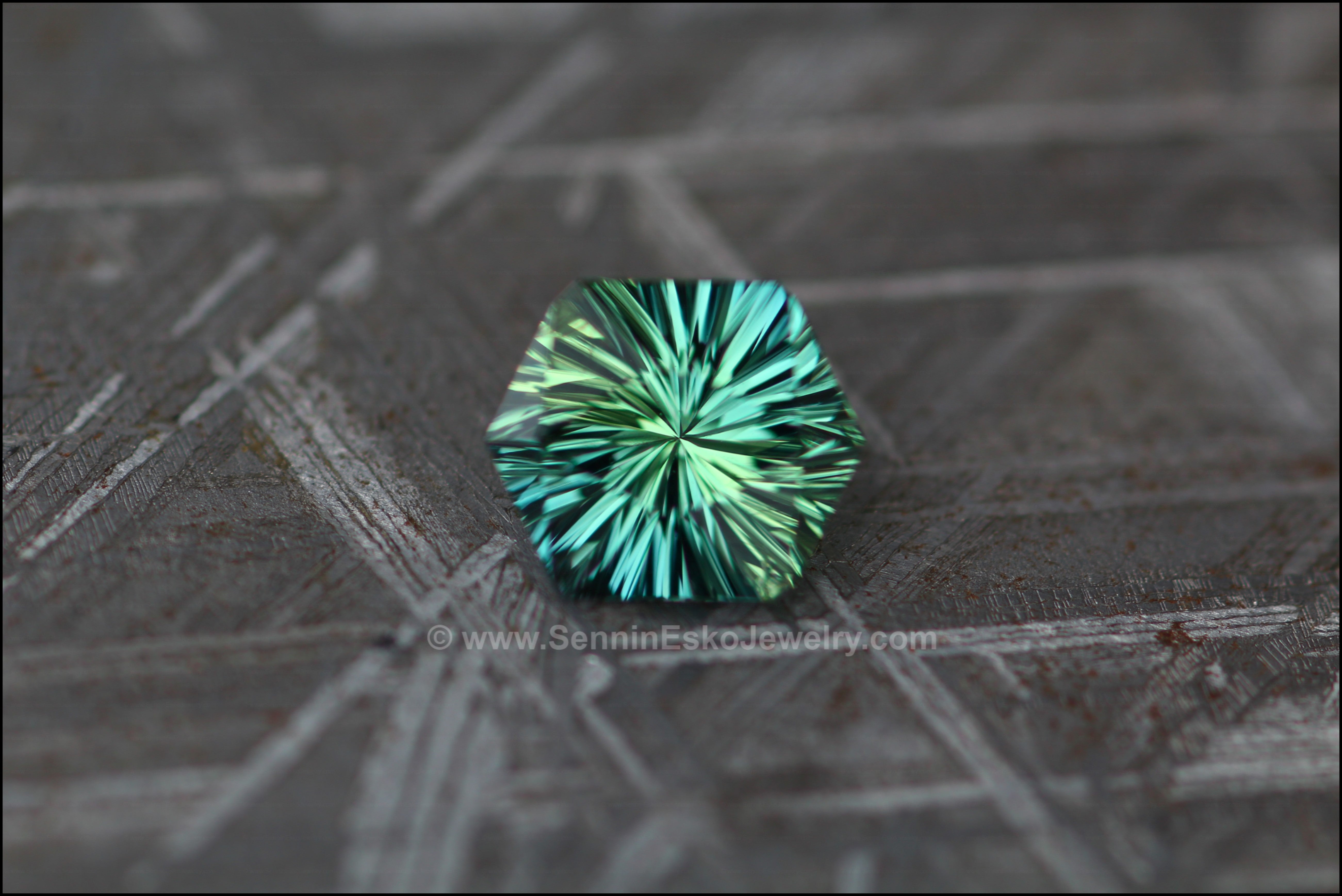 1.24ct Blue/Green & Yellow Parti Kenyan Sapphire Hexagon - Fantasy