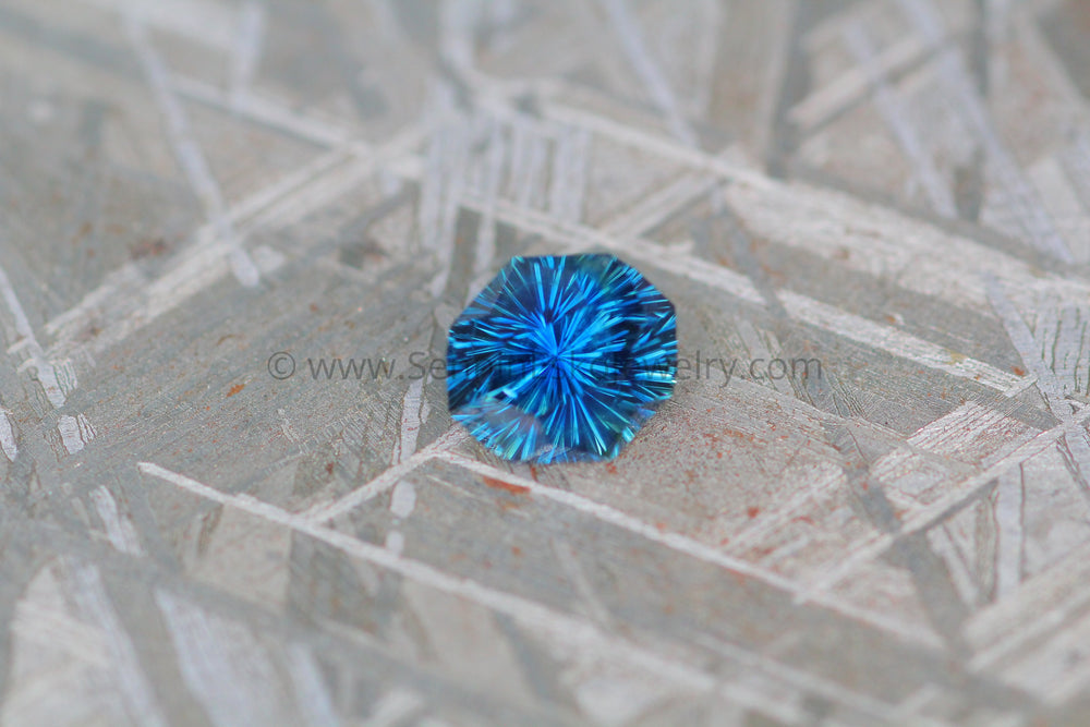 1.1 carat Velvety Blue/Green Sapphire Dodecagon - Fantasy Cut, 6.5x5.8mm Sennin Esko Jewelry Archive Tag, Beads, Blue Sapphire, Craft Supplies & Tools, Cushion Sapphire, Fantasy Cut, Fantasy Cu Past Hand Cut Gemstones
