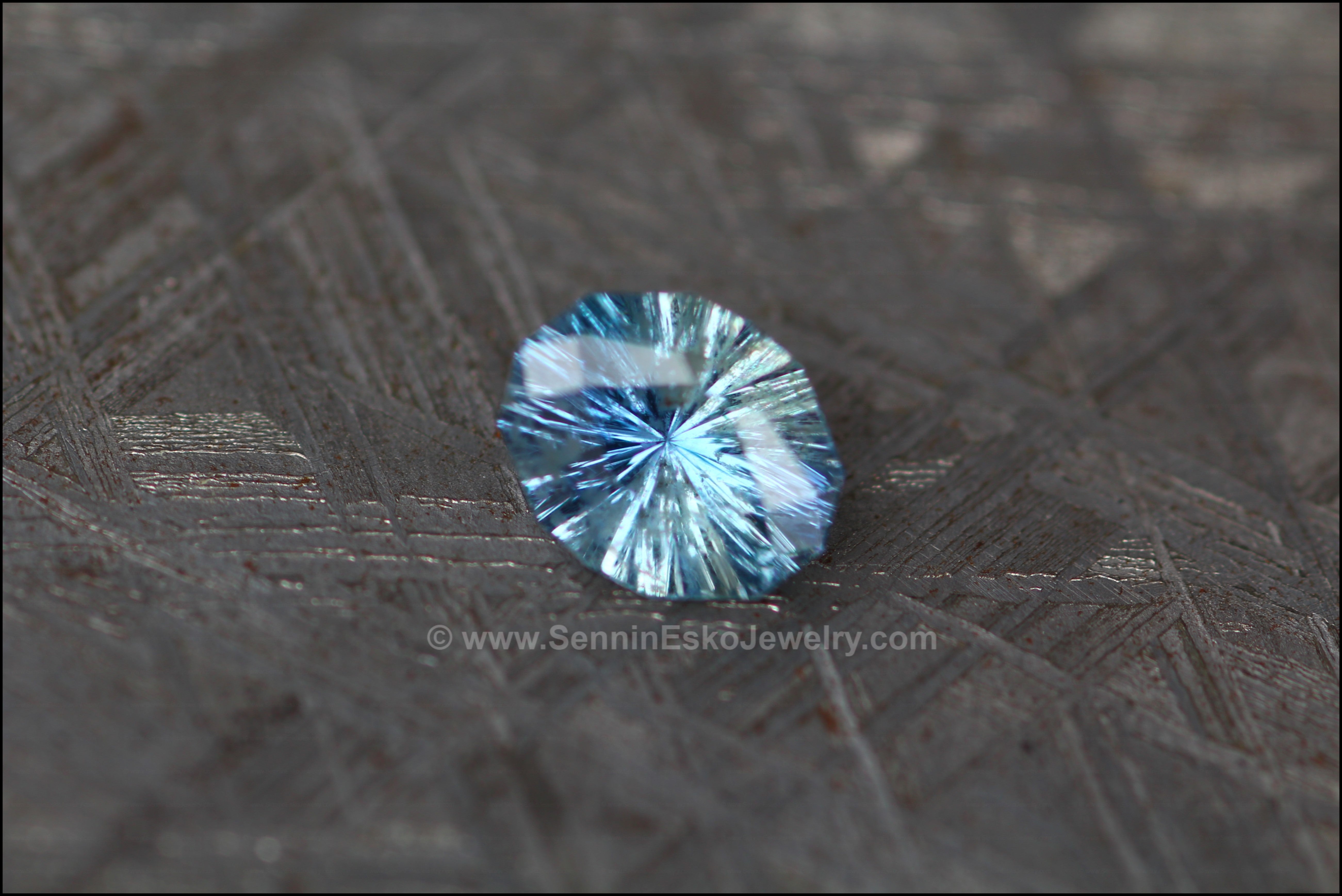 1.5ct Blue/Silver Umba Sapphire Oval Dodecagon- Fantasy Cut - 9x6