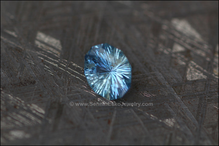1.5ct Blue/Silver Umba Sapphire Oval Dodecagon- Fantasy Cut - 9x6.7mm Sennin Esko Jewelry Archive Tag, Beads, Blue Sapphire, Blue Silver Sapphire, Craft Supplies & Tools, Cushion Sapphire, F Past Hand Cut Gemstones