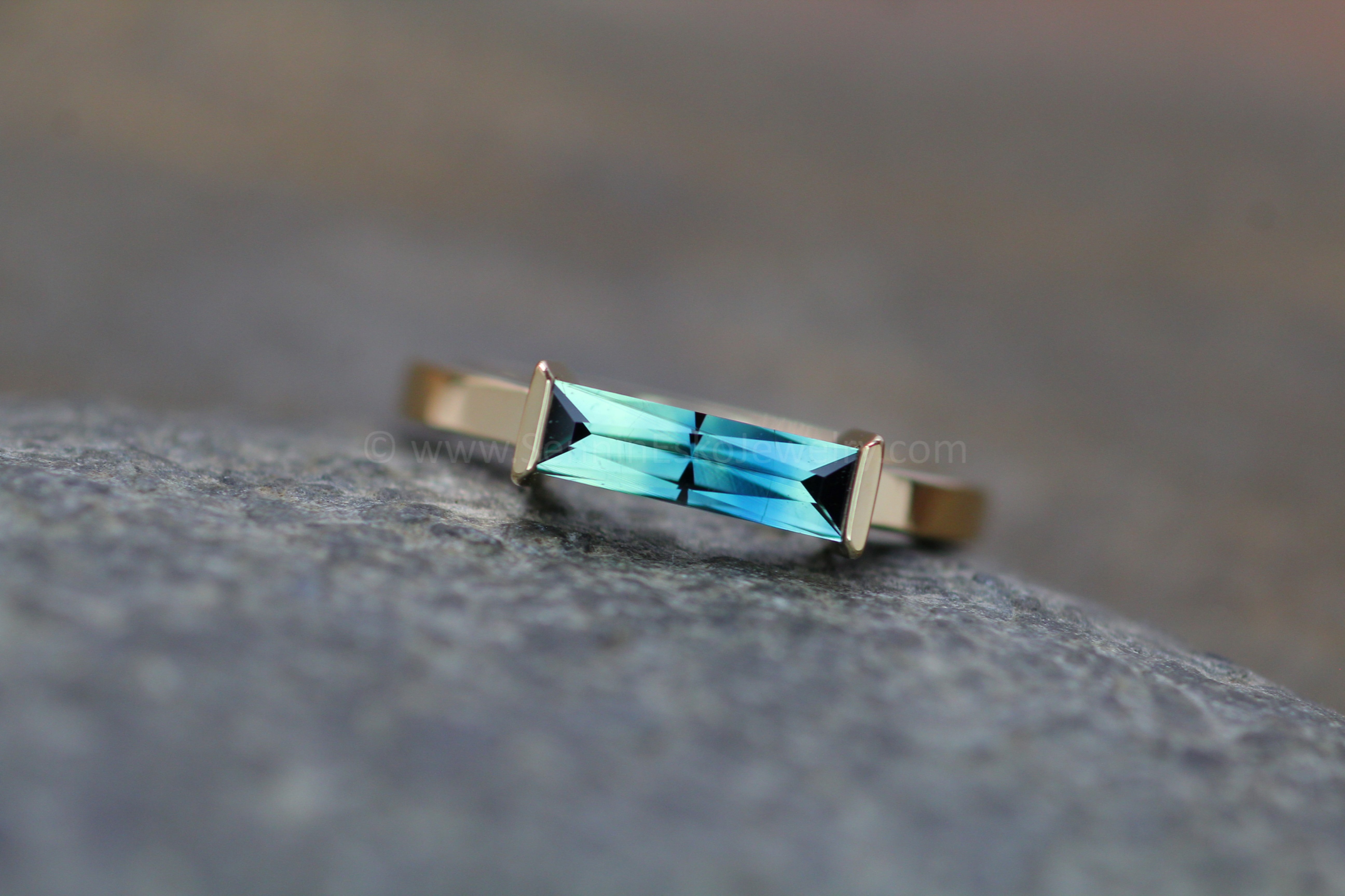 Open Channel Set Ring - Depicted with a 0.8 carat Open Color