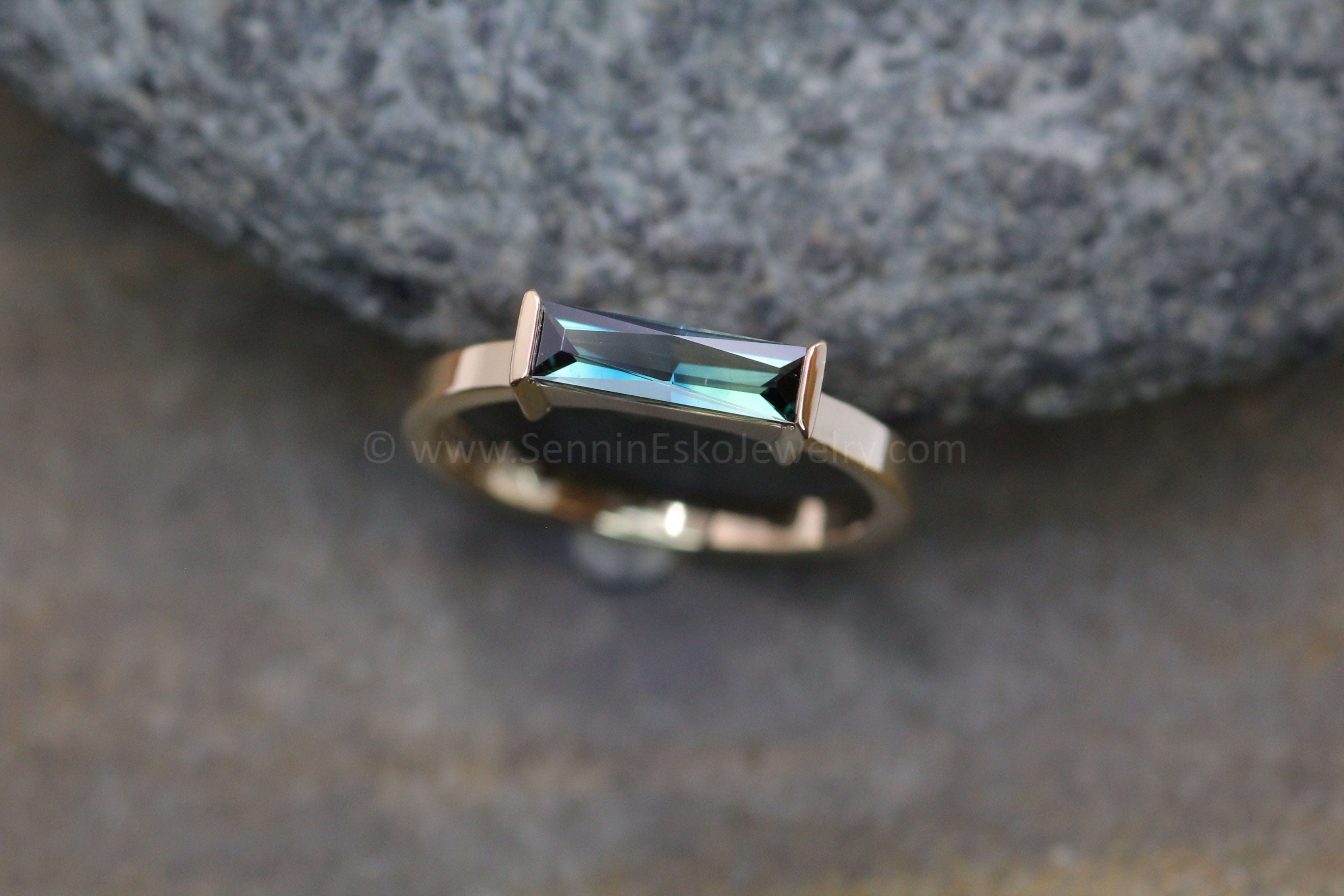 Open Channel Set Ring - Depicted with a 0.8 carat Open Color