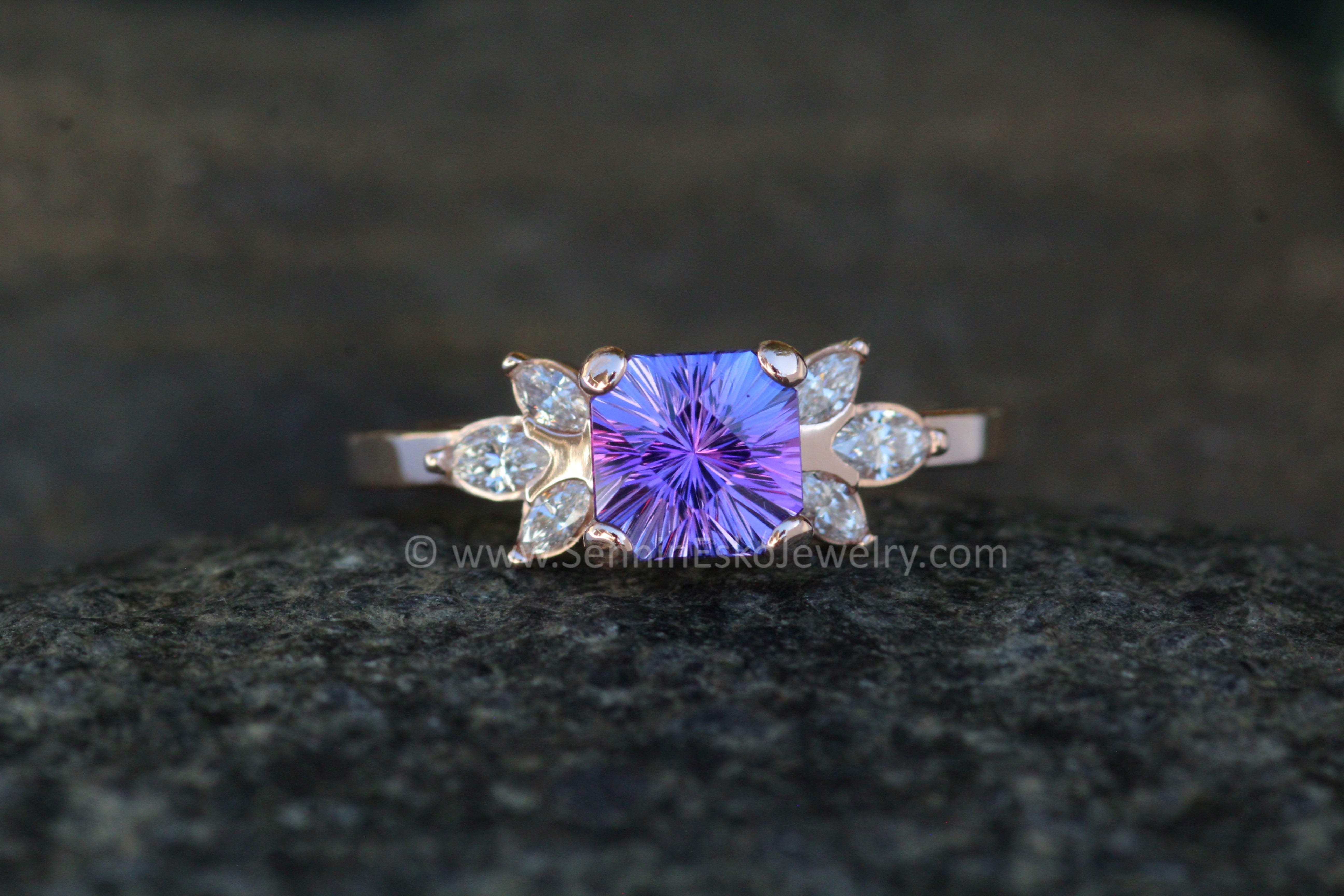 Purple tanzanite store engagement rings