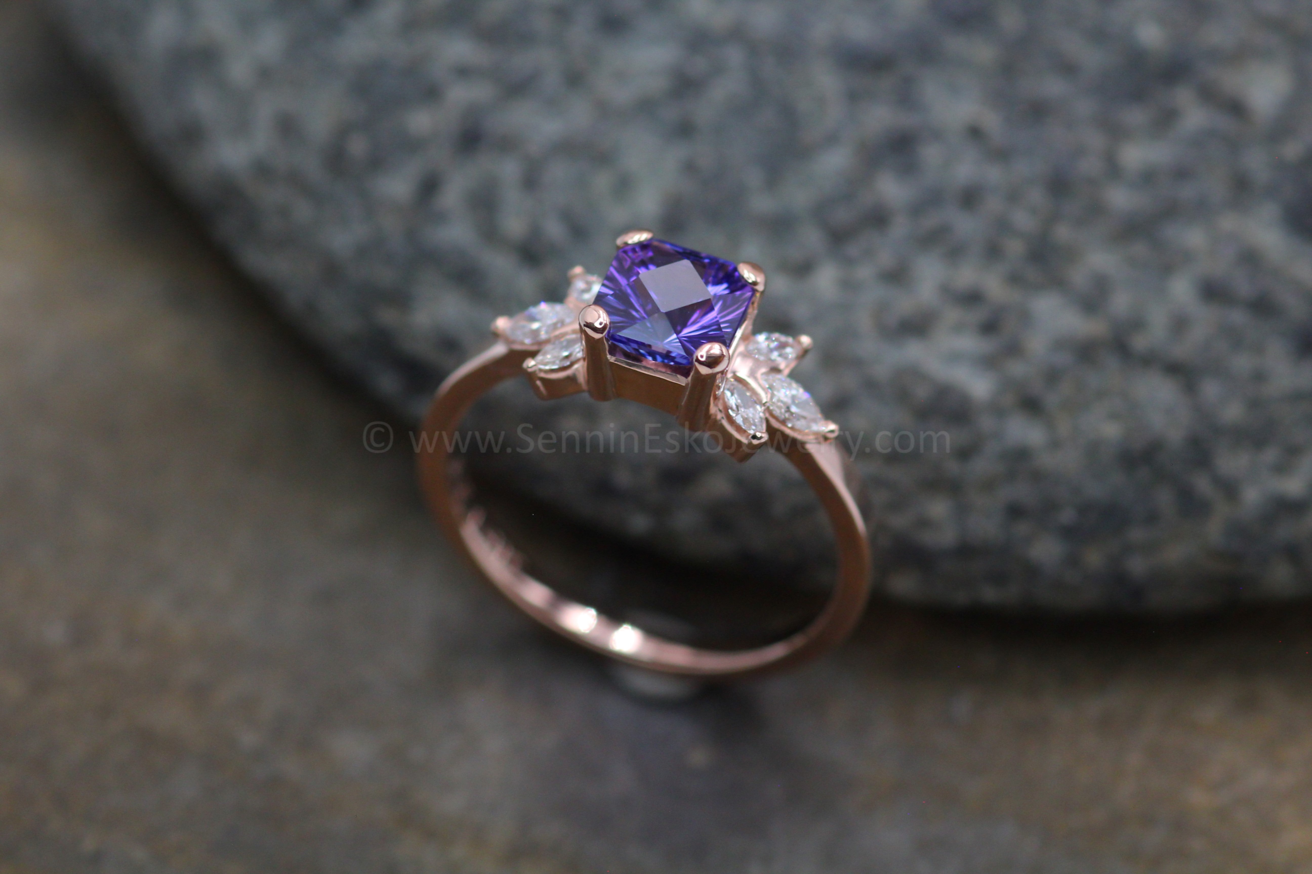 Michael Hill 3 Stone Ring with Tanzanite & Diamonds in 10kt Yellow Gold |  Hillside Shopping Centre