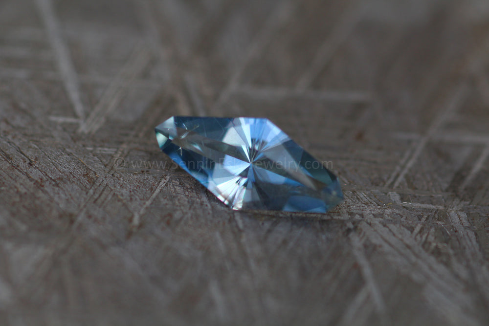 1.76 Carat Icy Blue Umba Sapphire - 12.3x5.8mm Octagonal Marquise Fantasy Shape Sennin Esko Jewelry Blue Sapphire, Fantasy Cut Sapphire, Fantasy Sapphire, Fantasy Sapphire Ring, Gemstone, hand cut, Ic Past Hand Cut Gemstones
