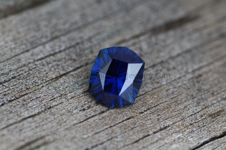 Deep Blue Sapphire Fantasy Cut 7.68x6.34mm - 1.56 carats - Nigerian Sapphire - Large Sapphire Sennin Esko Jewelry Archive Tag, Beads, Blue Sapphire, Craft Supplies & Tools, Cushion Sapphire, Deep Blue Sapphire, Dee Past Hand Cut Gemstones