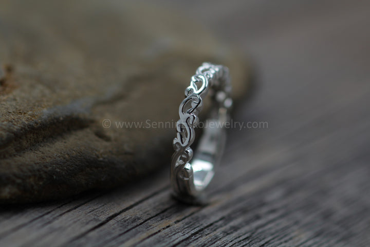 READY TO SHIP Silver Floral Ring Size 7 Sennin Esko Jewelry Flower Ring, Leaf Ring, MSJ Ring Tag, Recycled SIlver Ring, silver ring, silver rings, Thick Silver  