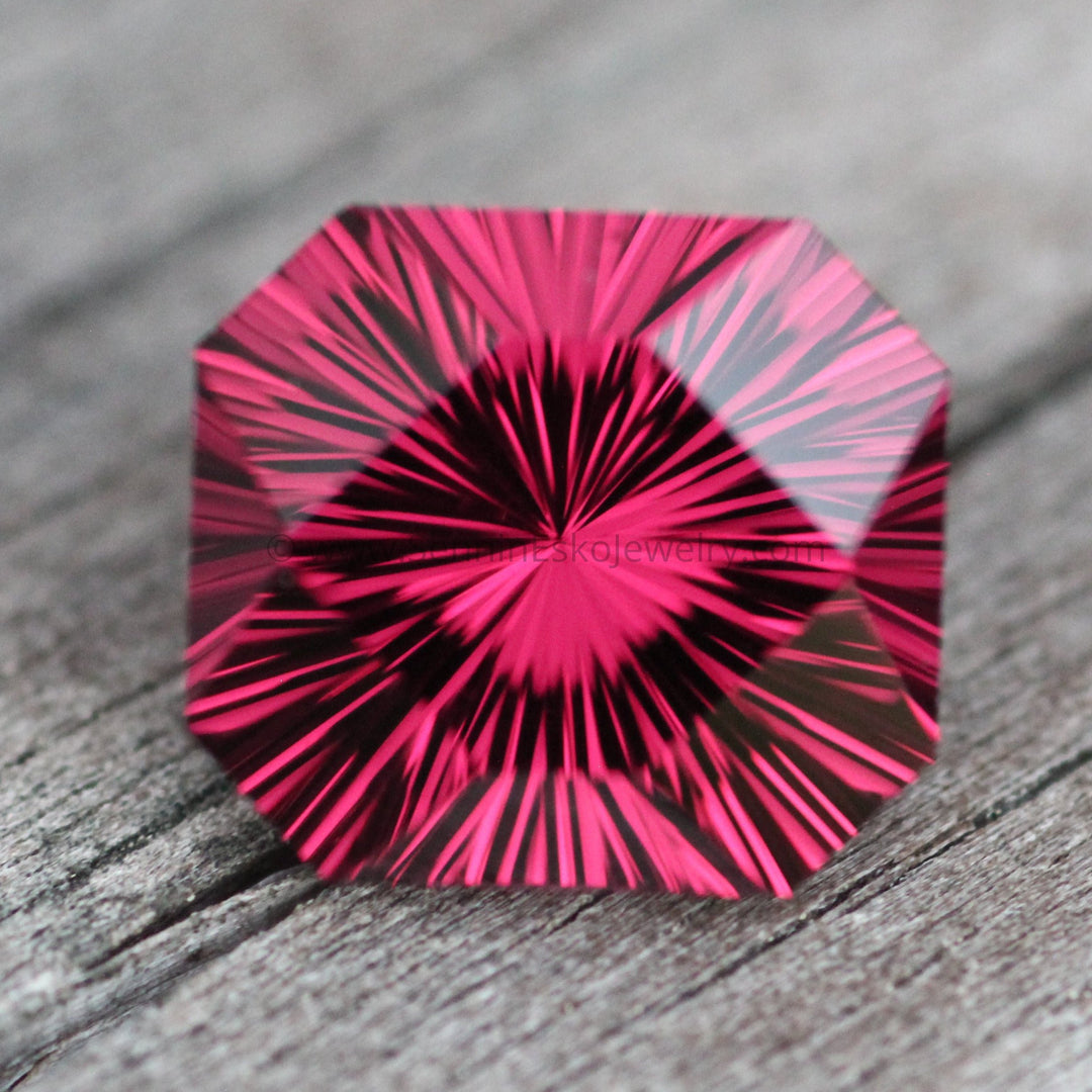 6.1 Carat Umbalite Garnet - Fantasy Cut Sennin Esko Jewelry Almandine, Archive Tag, Fantasy Cut, Fantasy Cut Garnet, Garnet, Gems & Cabochons, Gemstones, hand c Past Hand Cut Gemstones