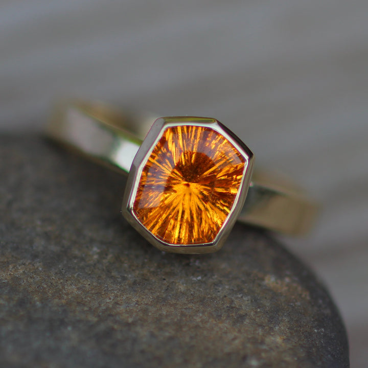 Custom Listing for Natalia - 10kt Yellow Gold Spessartite Garnet Bezel Ring Sennin Esko Jewelry Alternative Ring, Custom Ring, Diamond Ring, Sapphire Ring Custom Listing