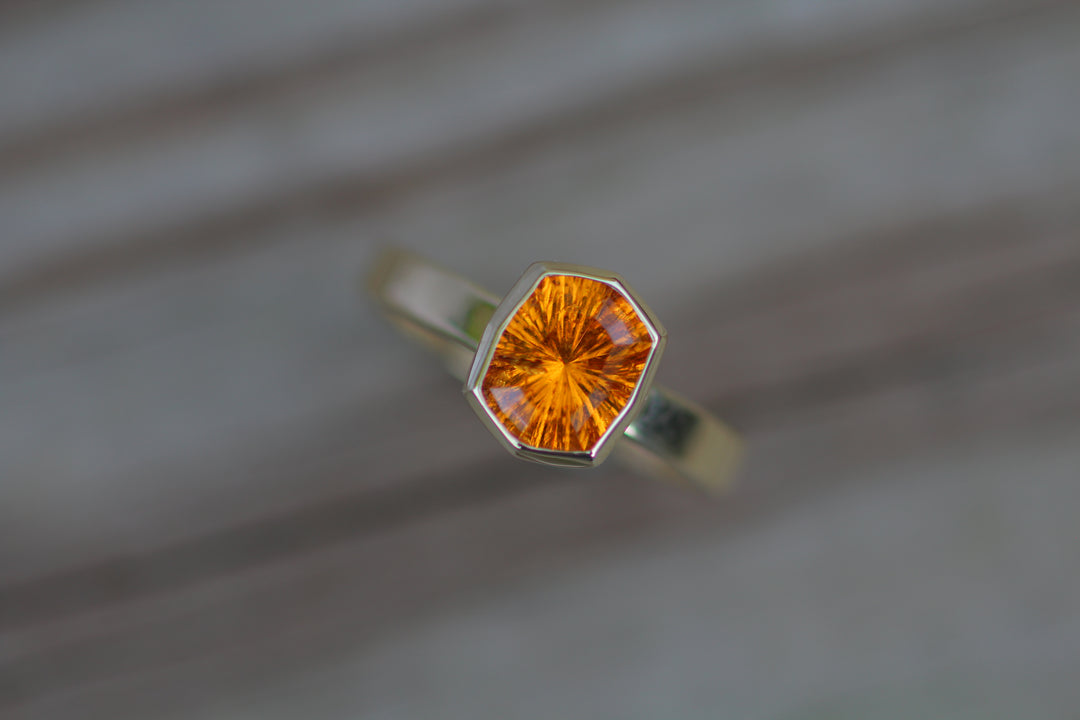 Custom Listing for Natalia - 10kt Yellow Gold Spessartite Garnet Bezel Ring Sennin Esko Jewelry Alternative Ring, Custom Ring, Diamond Ring, Sapphire Ring Custom Listing