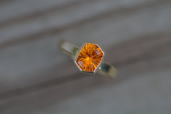 Custom Listing for Natalia - 10kt Yellow Gold Spessartite Garnet Bezel Ring Sennin Esko Jewelry Alternative Ring, Custom Ring, Diamond Ring, Sapphire Ring Custom Listing