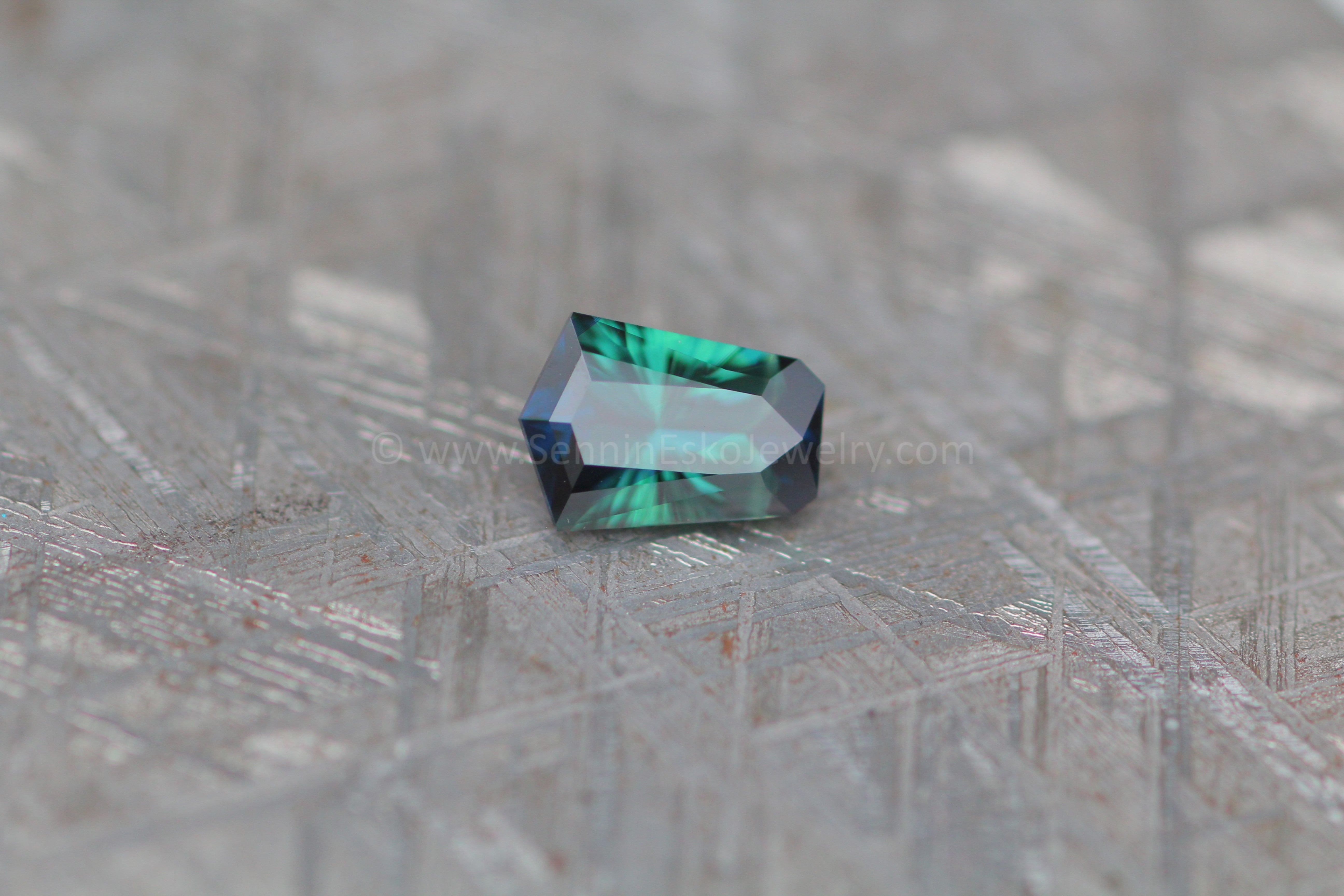 1.68 Carat Inky Green/Blue Kenyan Sapphire Heptagon - 8.2x5.7mm
