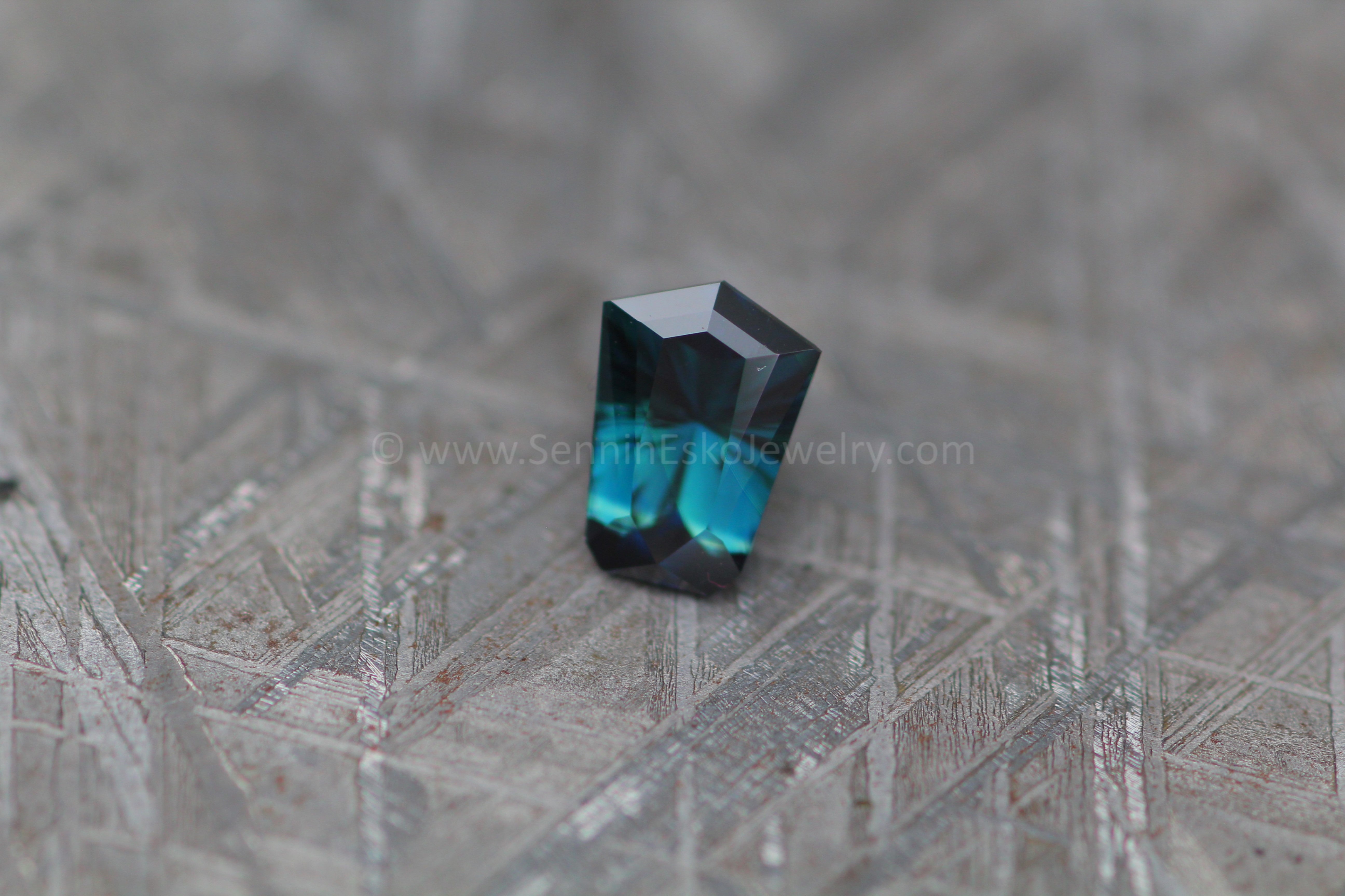 1.68 Carat Inky Green/Blue Kenyan Sapphire Heptagon - 8.2x5.7mm