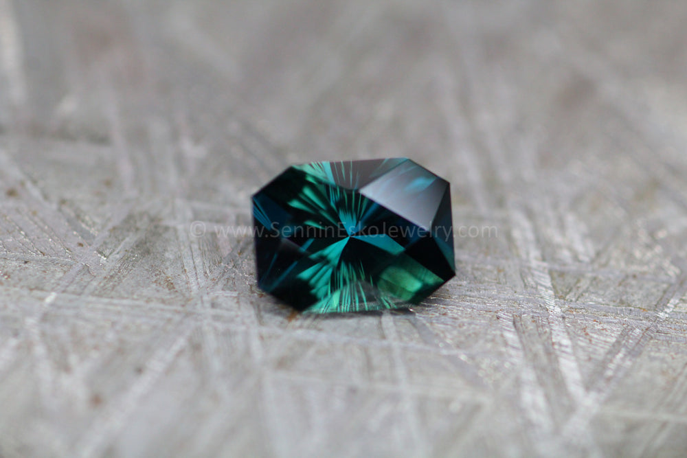 1.6 Carat Inky Navy Blue/Green Sapphire Octagon - 7.8x5.8mm, Fantasy Cut Sennin Esko Jewelry Blue Sapphire, Deep Blue Sapphire, Fantasy Cut Sapphire, Fantasy Sapphire, Fantasy Sapphire Ring, Ge Ready To Ship Gemstones