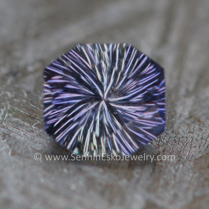 0.8 Carat Violetish Blue Sapphire Octagon - 5.8x5.3mm, Fantasy Cut