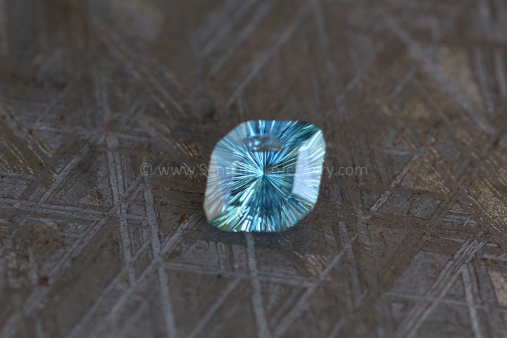 1.6 Carat Icy Blue/Green Sapphire Hexagonal Decagon - 8.3x6.4mm