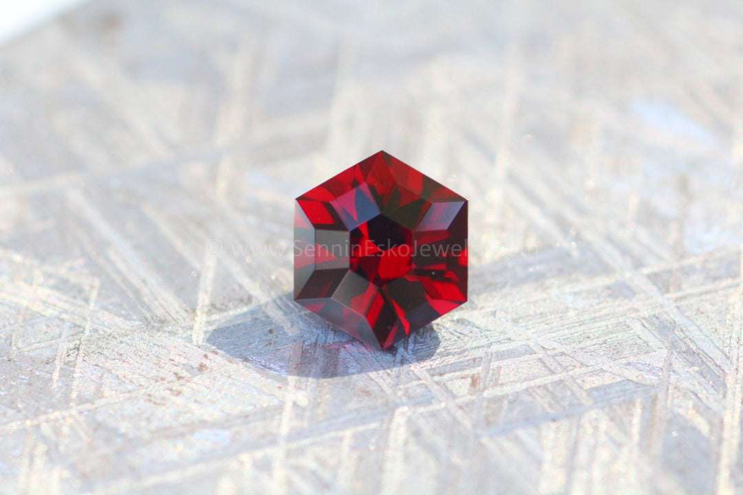 3.4 Carat Deep Red Garnet Hexagon - 9.3x8.1mm