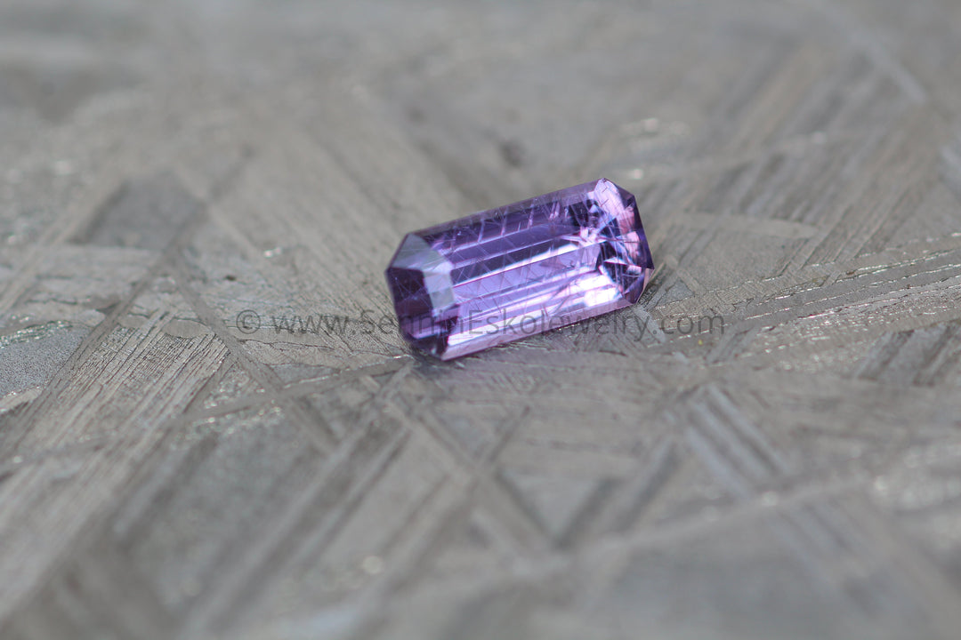 Purple Sapphire Long Octagon -  0.85 carats, Step Cut - Saturated Purple Sapphire - 7.4x3.6mm Sennin Esko Jewelry Archive Tag, Beads, Blue Sapphire, Craft Supplies & Tools, Cushion Sapphire, Fantasy Cut, Fantasy Cu Past Hand Cut Gemstones