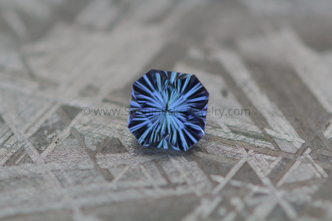 Periwinkle Blue 0.82 Ct Sapphire Square Octagon -  5.1x5.7mm, Fantasy Cut - Color Changing Sennin Esko Jewelry Archive Tag, Beads, Craft Supplies & Tools, Cushion Sapphire, Fantasy Cut, Fantasy Cut Sapphire, Gem Past Hand Cut Gemstones