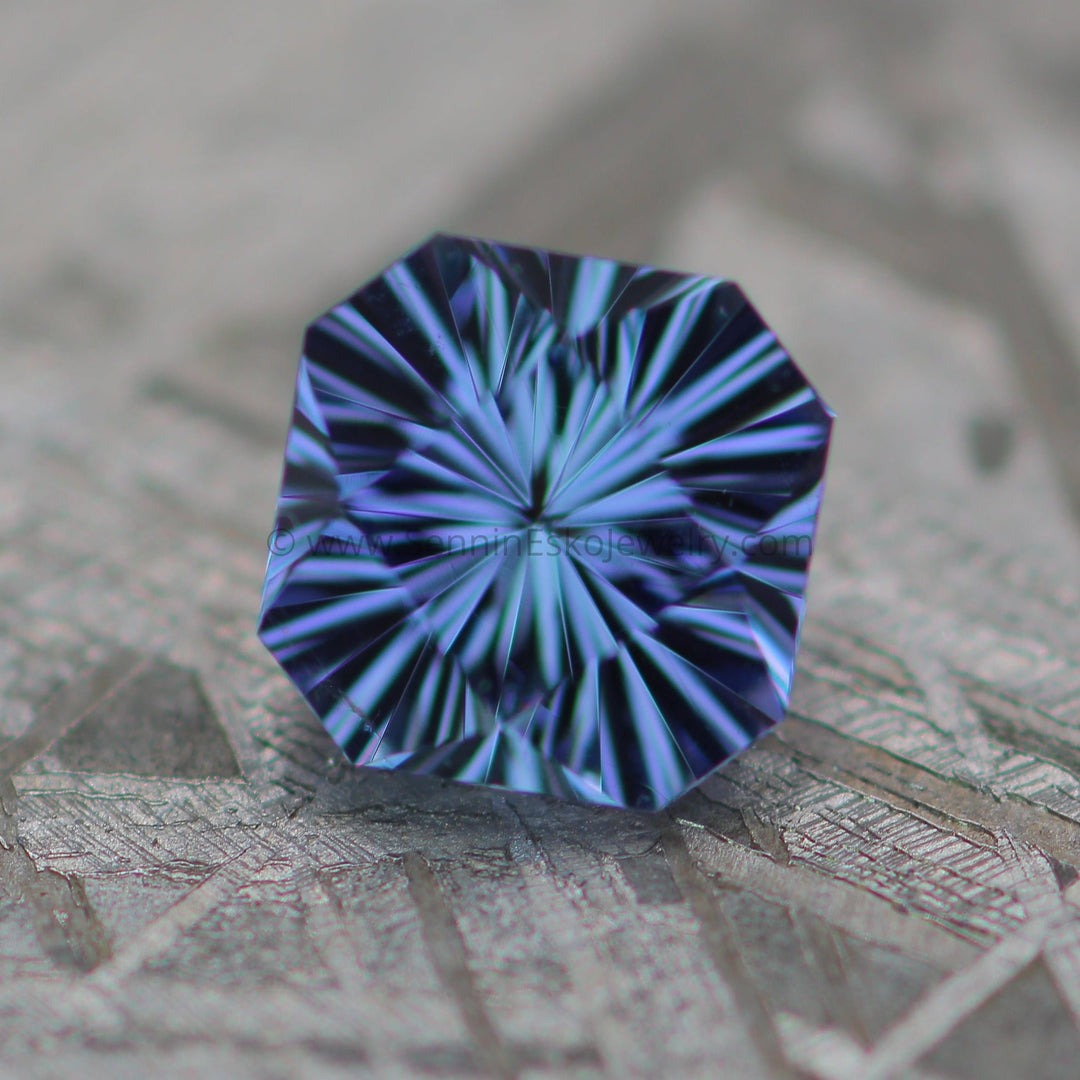 Periwinkle Blue 0.82 Ct Sapphire Square Octagon -  5.1x5.7mm, Fantasy Cut - Color Changing Sennin Esko Jewelry Archive Tag, Beads, Craft Supplies & Tools, Cushion Sapphire, Fantasy Cut, Fantasy Cut Sapphire, Gem Past Hand Cut Gemstones