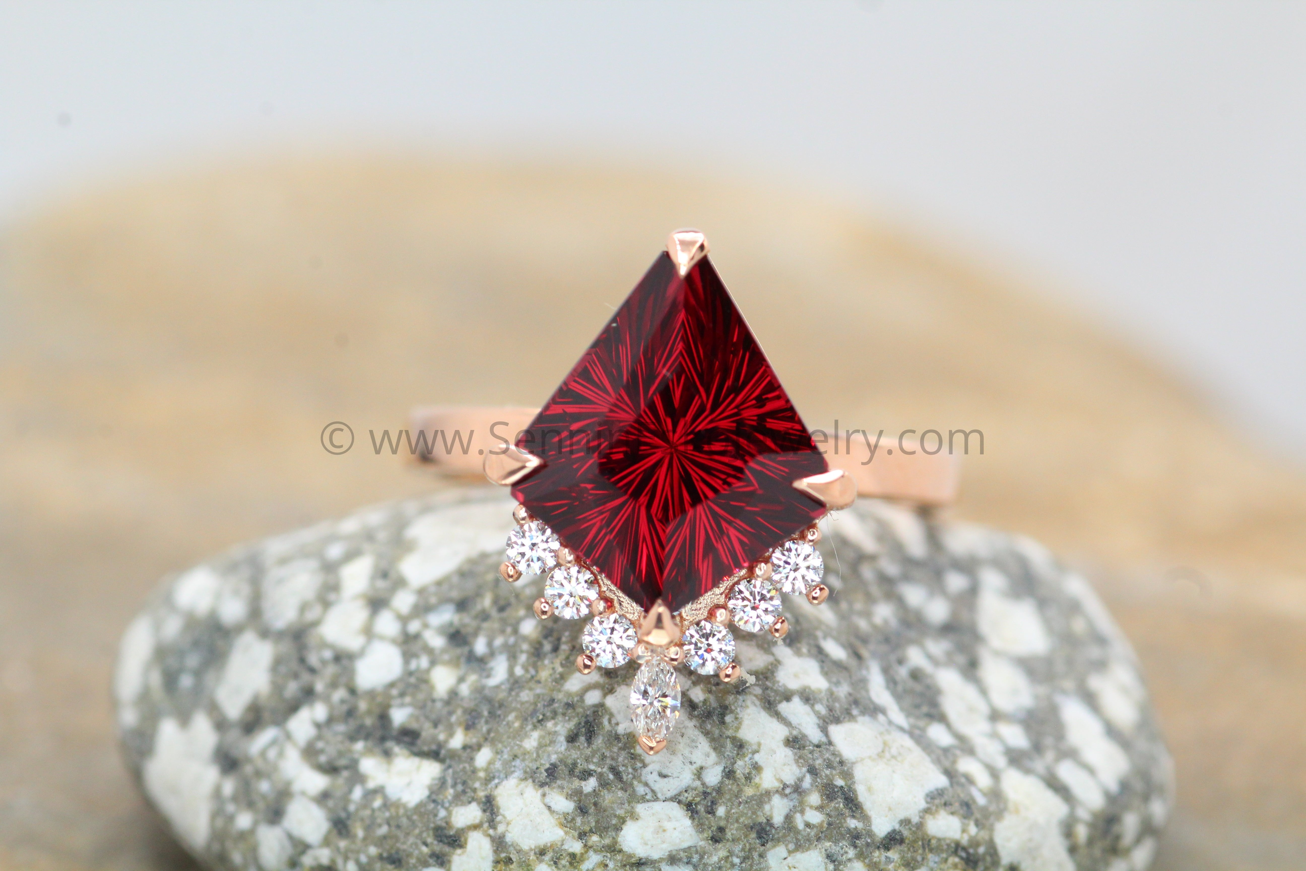 Basket Setting with Diamond Accents - Depicted with a 6.8 Carat