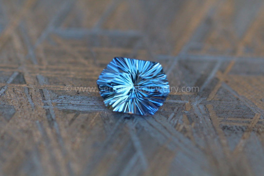 0.89 Carat Violet Umba Sapphire Hexagon -  Fantasy Cut - 6.5x4.8mm Sennin Esko Jewelry Archive Tag, Beads, Blue Sapphire, Craft Supplies & Tools, Cushion Sapphire, Deep Purple Sapphire, E Past Hand Cut Gemstones