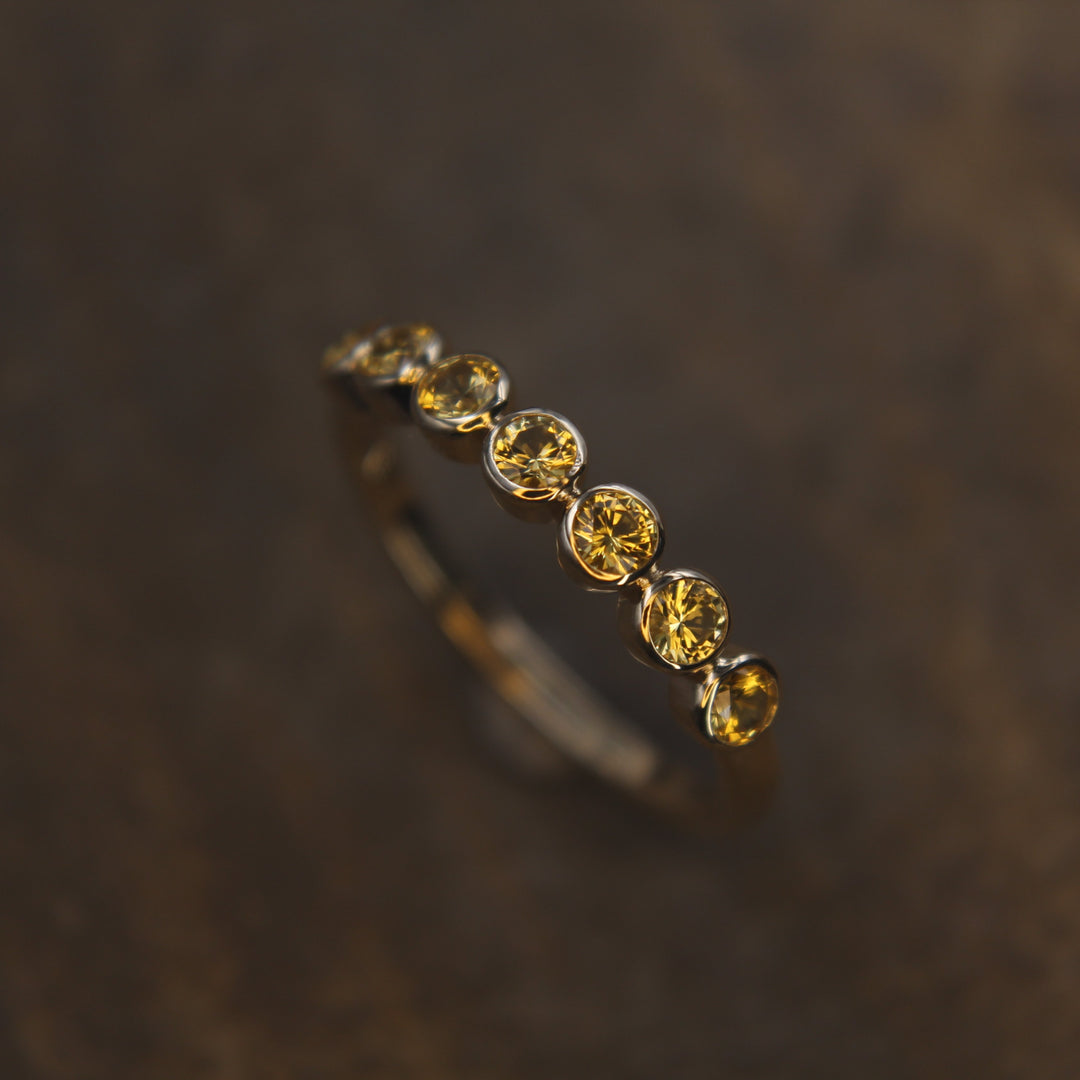 Custom Listing for Newell - Yellow Sapphire Multi Bezel Ring in 14kt Yellow Gold Sennin Esko Jewelry  Custom Listing