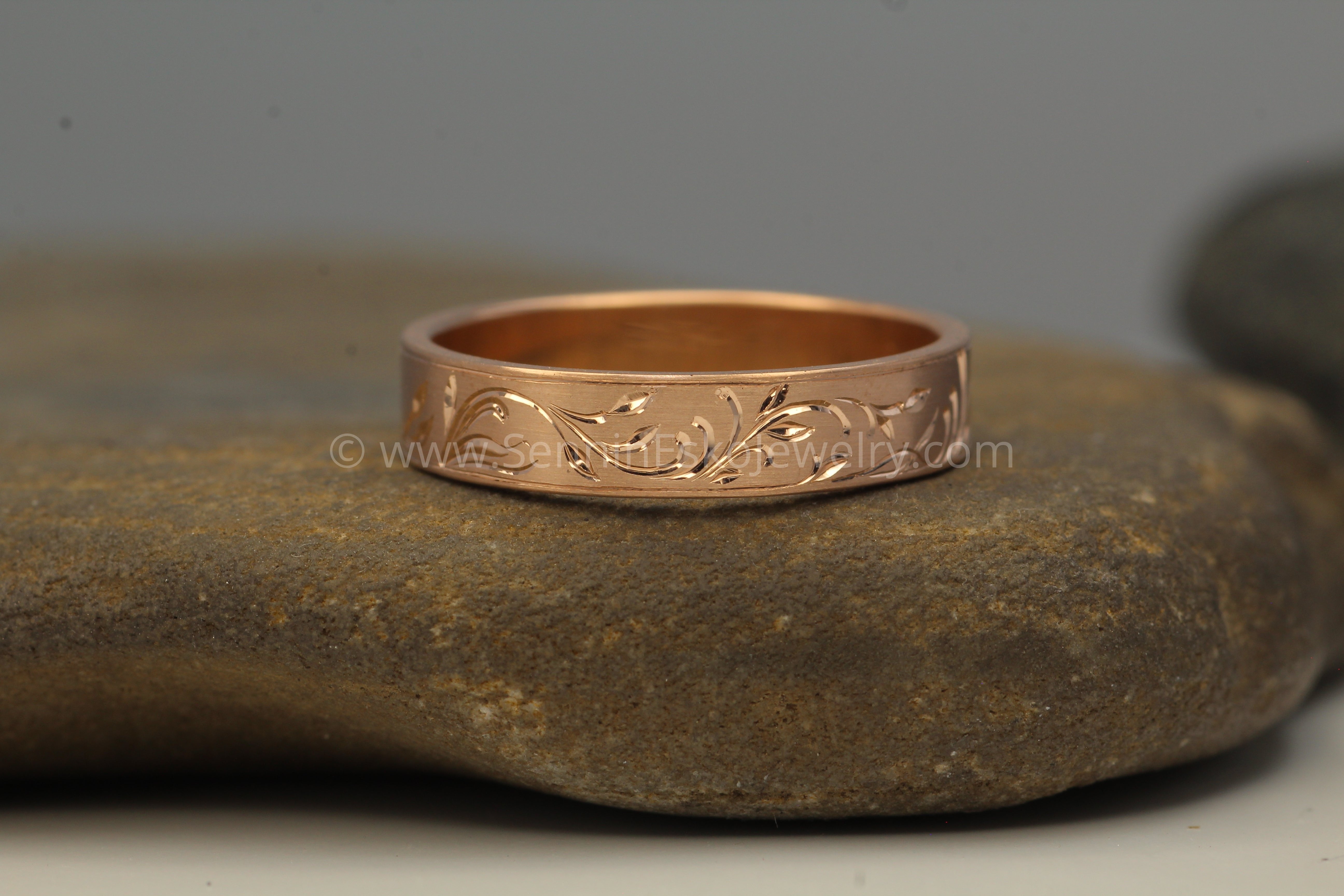 おぎぺぺ 　Here’s uroco pattern ring 15号 4x1mm Branches and Leaves Variation 1 14kt Yellow Gold