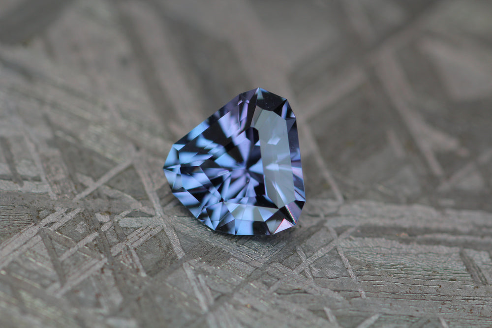 Blue/Lilac Spinel Shield 0.97 Carats Shield cut -  6.7x6.7mm Sennin Esko Jewelry Beads, Blue Sapphire, Craft Supplies & Tools, Fantasy Cut, Fantasy Cut Sapphire, Fantasy Spinel, Gem Artisan Gems